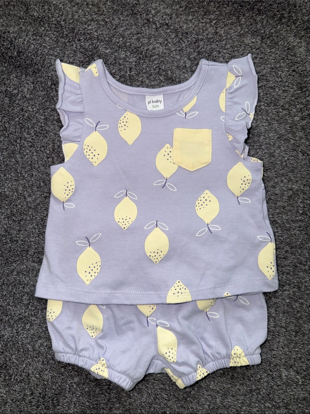 Carter's Lavender & Yellow Lemon Baby Matching Set